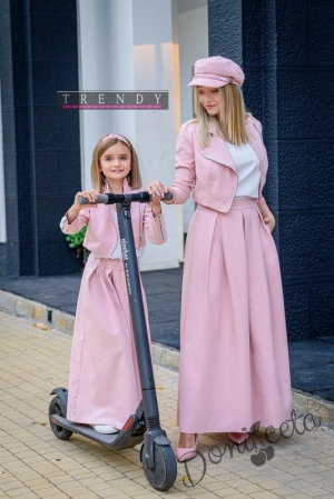 Детска дълга пола в розово от колекцията "Майки и дъщери"