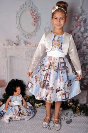 Официална детска рокля без ръкав с мечета 250КМ