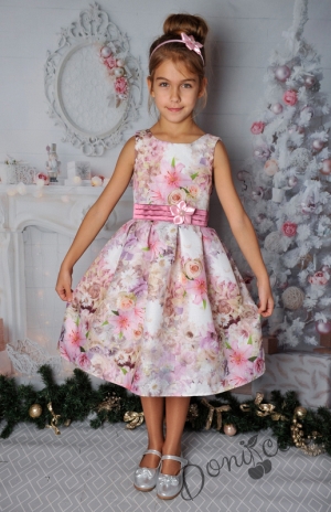 Детска официална рокля на цветя без ръкав 265РЛ