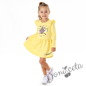 Детска рокля в жълто с Пони/Еднорог 4546666