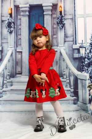 Ватирана коледна детска рокля с дълъг ръкав с Мини на Севтекс