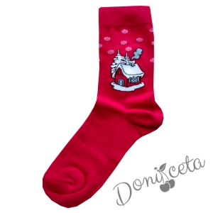 Коледни чорапи в червено с къчищка 8464596