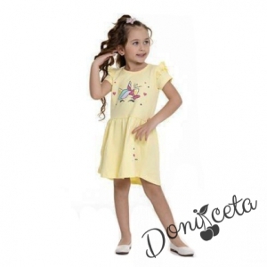 Ежедневна детска рокля в жълто с Пони/Еднорог 455612