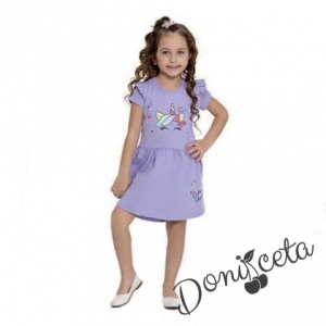 Ежедневна детска рокля в лилаво с Пони/Еднорог 452543