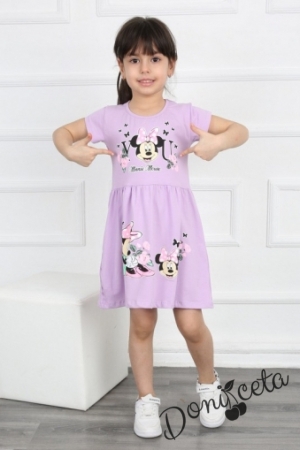 Ежедневна детска рокля в лилаво с Мини Маус 997855