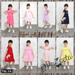 Ежедневна детска рокля в лилаво с Пони/Еднорог 865885