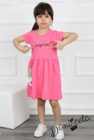 Ежедневна детска рокля в циклама с Пони/Еднорог 8688676