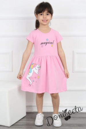 Ежедневна детска рокля в розово с Пони/Еднорог 8767883