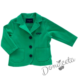 Детско сако за момче в зелено с джобчета Contrast