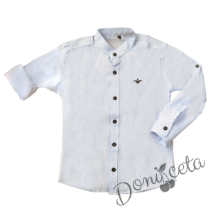 Официална детска риза с дълъг ръкав в бяло 9565643