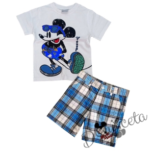 Комплект за момче от къси панталонки и тениска с Мики Маус