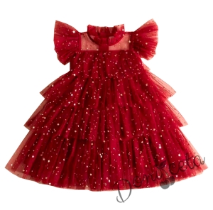 Детска официална рокля в червено с къс ръкав 8656431