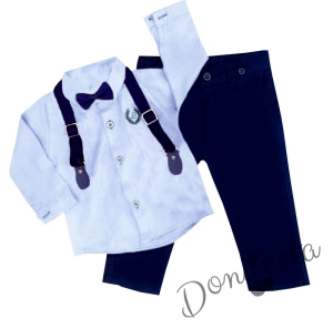 Комплект от панталон, сако, риза в светлосиньо, папийонка и тиранти 6436454