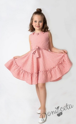 Ежедневна детска рокля без ръкав в пепел от рози 9547685