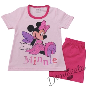 Детска пижама с къс ръкав в розово с Мини Маус