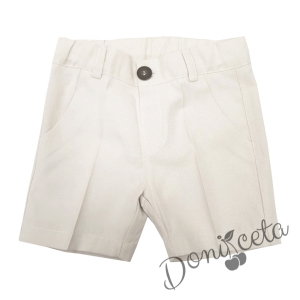 Детски къси панталони Contrast за момче в бяло