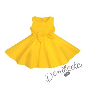 Официална или ежедневна детска/бебешка рокля в жълто тип клош Вили