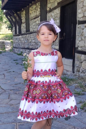 Детска рокля без ръкав с фолклорни етно мотиви тип носия  4