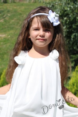 Детска рокля Карелия в цвят шампанско за кръщене или ежедневна 1