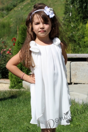 Детска рокля Карелия в цвят шампанско за кръщене или ежедневна 5