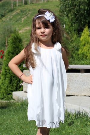 Детска рокля Карелия в цвят шампанско за кръщене или ежедневна 6