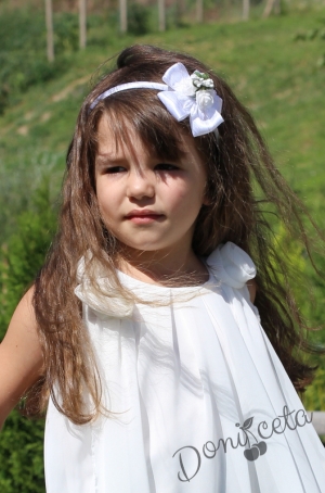 Детска рокля Карелия в цвят шампанско за кръщене или ежедневна 9