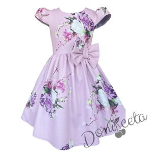 Официална детска рокля на цветя в лилаво 