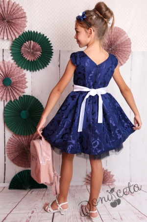 Официална детска рокля в тъмносиньо  297ТСЖ 3