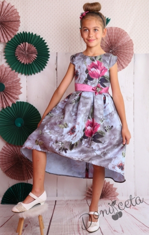 Официална детска рокля на цветя с къс ръкав 260СВБ 2
