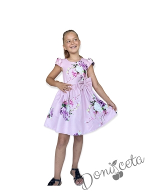 Официална детска рокля на цветя в лилаво 