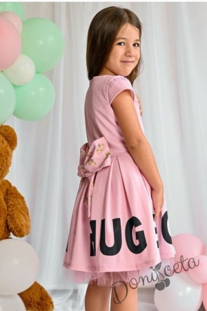 Официална или ежедневна детска рокля в розово с мечета