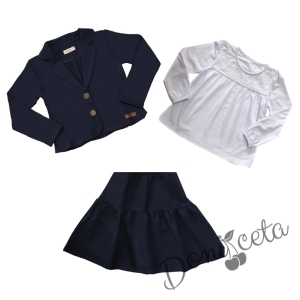 Комплект 3 части-пола, блуза и сако