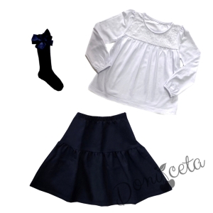 Комплект 3 части-пола и блуза и чорапи