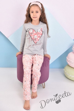 Детска пижама за момиче със сърце