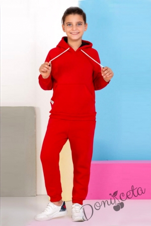 Детски комплект за момче от дълга блуза и панталон в червено 759865