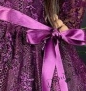 Официална детска рокля с ръкав от дантела и тюл в тъмно лилаво 2