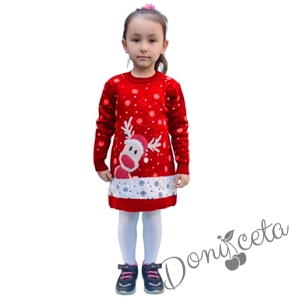 Коледна детска рокля  с еленче 625753