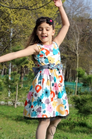 Официална или ежедневна детска рокля Величка на цветя 