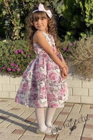 Официална детска рокля на цветя без ръкав Клара