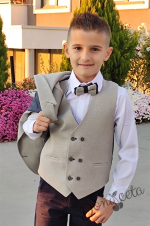 Официален детски костюм за момче  със сако в сиво 