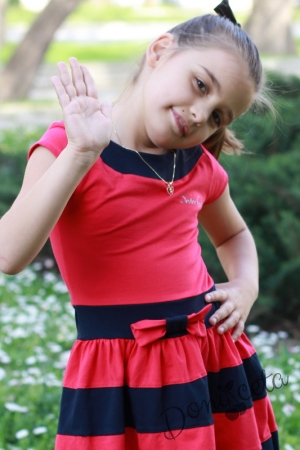 Лятна детска рокля в цвят диня