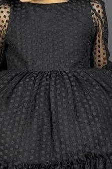 Детска рокля с ръкав 7-8 в черно с точки Зея 2