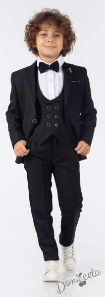 Официален детски костюм за момче от 5 части със сако в черно 1