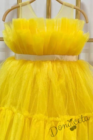 Детска рокля жълто без ръкав с тюл Мабел 2