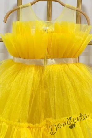 Детска рокля жълто без ръкав с тюл Мабел 3