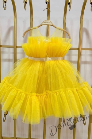 Детска рокля жълто без ръкав с тюл Мабел 4