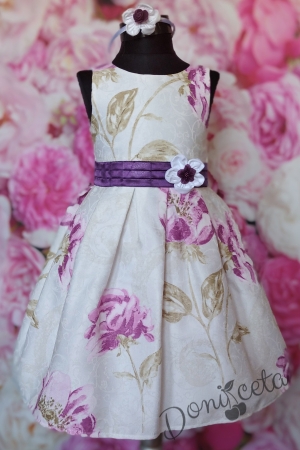 Официална детска рокля на цветя в лилаво 233 1