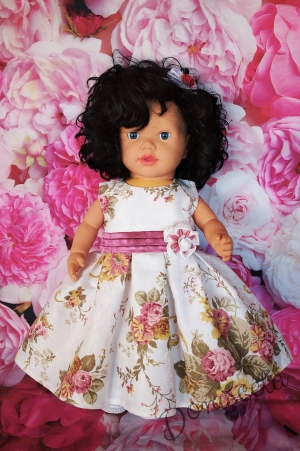 Официална детска рокля без ръкав на цветя 240РБ 3