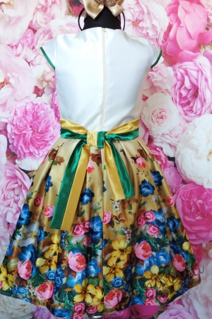 Официална детска рокля  с  цветя 247З 2