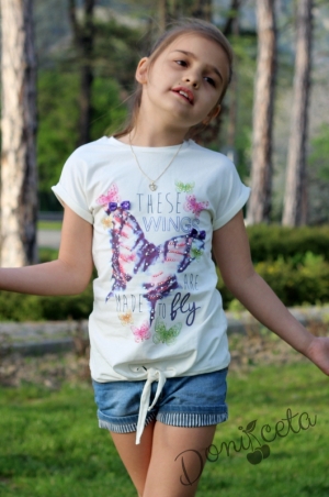 Детска тениска с пеперудки